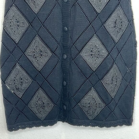 NWT LoveShackFancy KATARA KNIT BLACK MINI DRESS Large - Picture 8 of 16